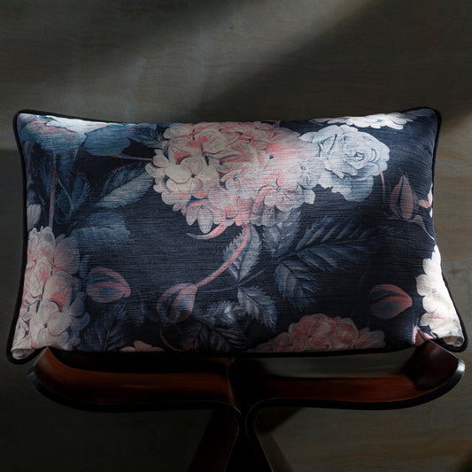 Horticulture Pillow - 32479 by Surya in black, blue, charcoal, pale blue, light pink, deep teal. Made from 100% polyester in a unique style.