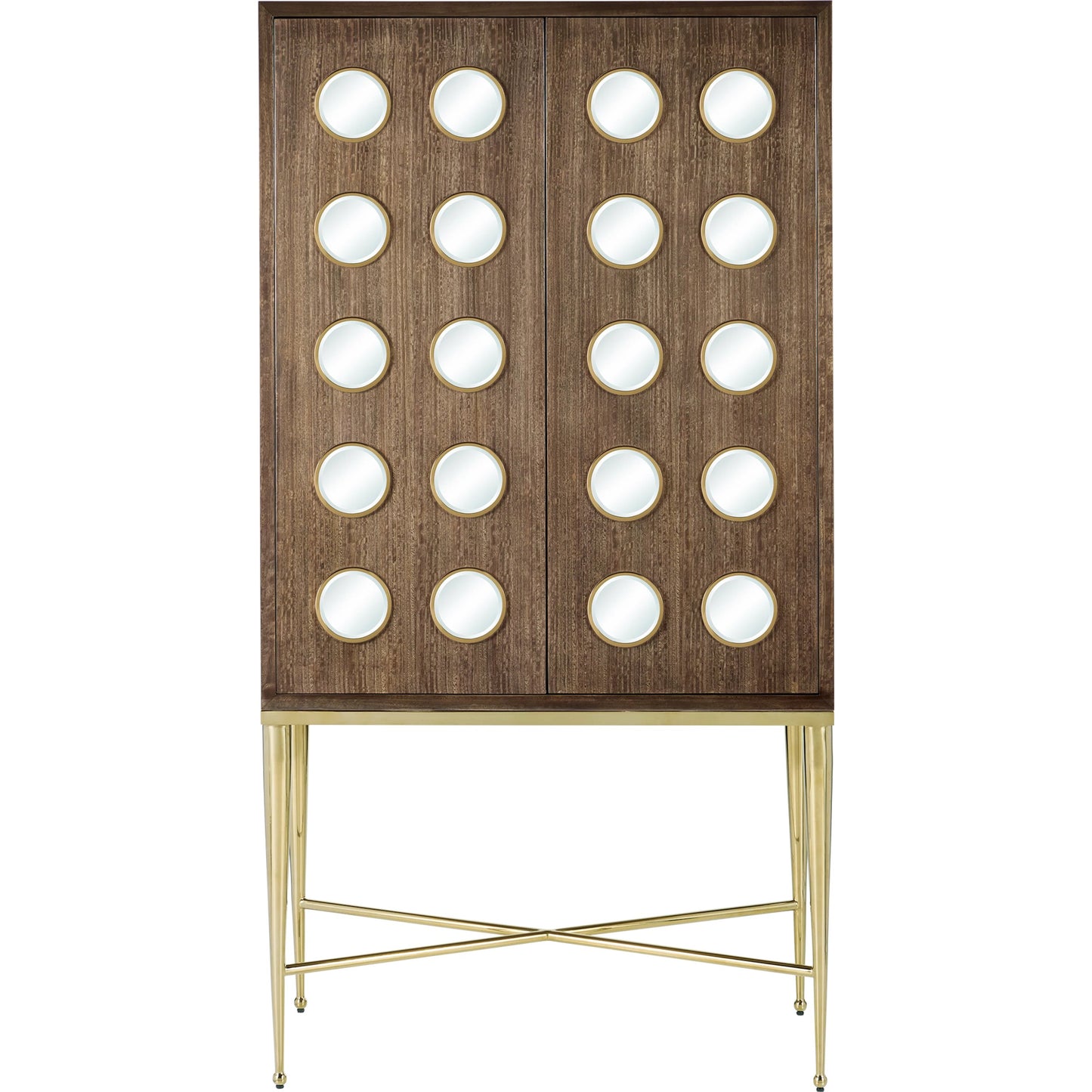 005 SI-2191690 | Additional Silo | Colette Bar Cabinet by Currey and Company in tawny brown, polished brass, mirror, natural, clear, rose. Made from figured eucalyptus, stainless steel, glass, marble, faux velvet in a modern style.