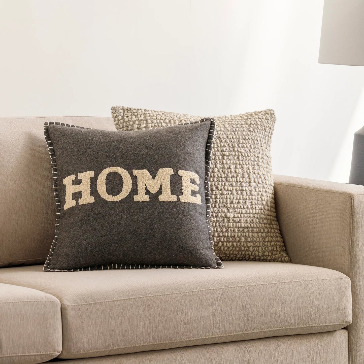 004 SI-1882653,SI-1882654 | Lifestyle | Home Time Pillow - 21718 by Surya in black, wheat. Made from 55% wool, 30% polyester, 15% nylon, 100% cotton in a unique style.