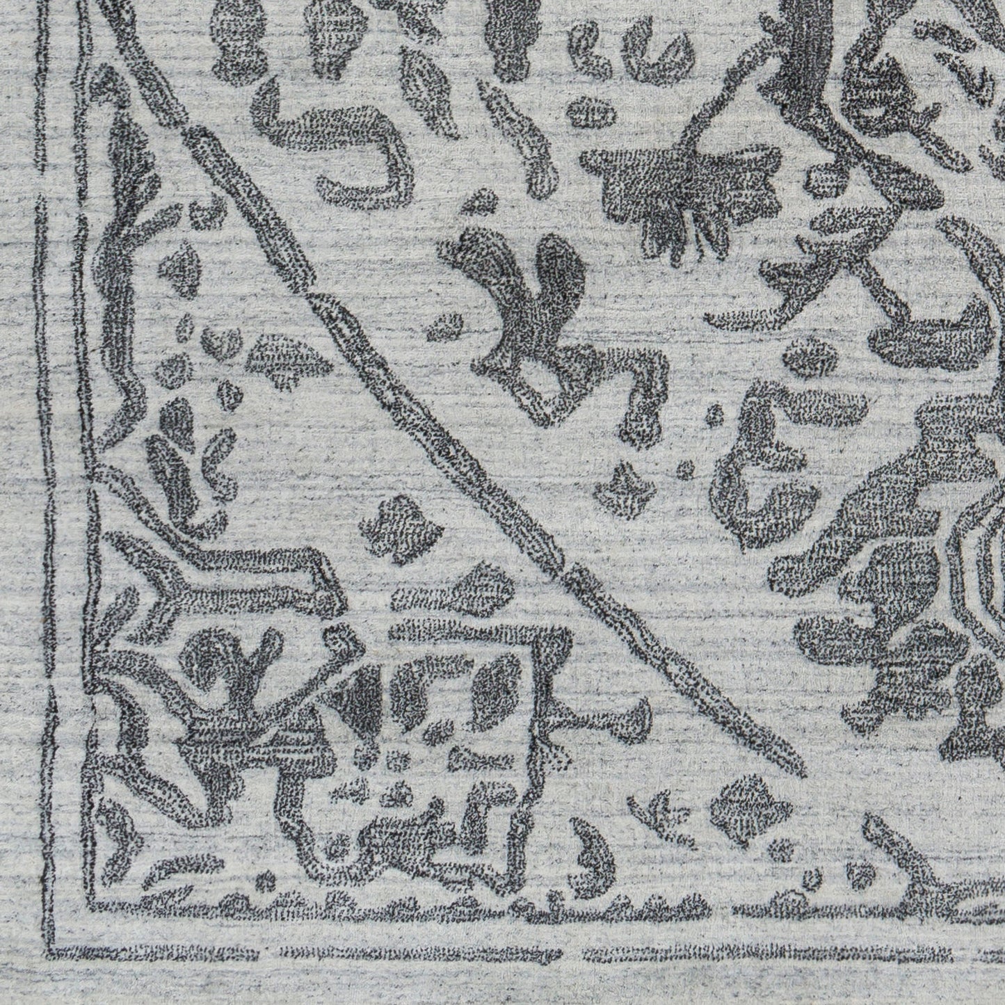 006 SI-1882630,SI-1882631,SI-1882632,SI-1882634 | Closeup | Hightower Rug - 26862 by Surya in light gray, black. Made from 100% viscose in a unique style.