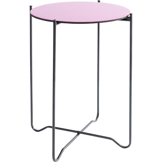 Hues - 24179 by Surya in black, pink and powder coated, glossy. Made from top: manufactured wood, base: metal in a modern style.