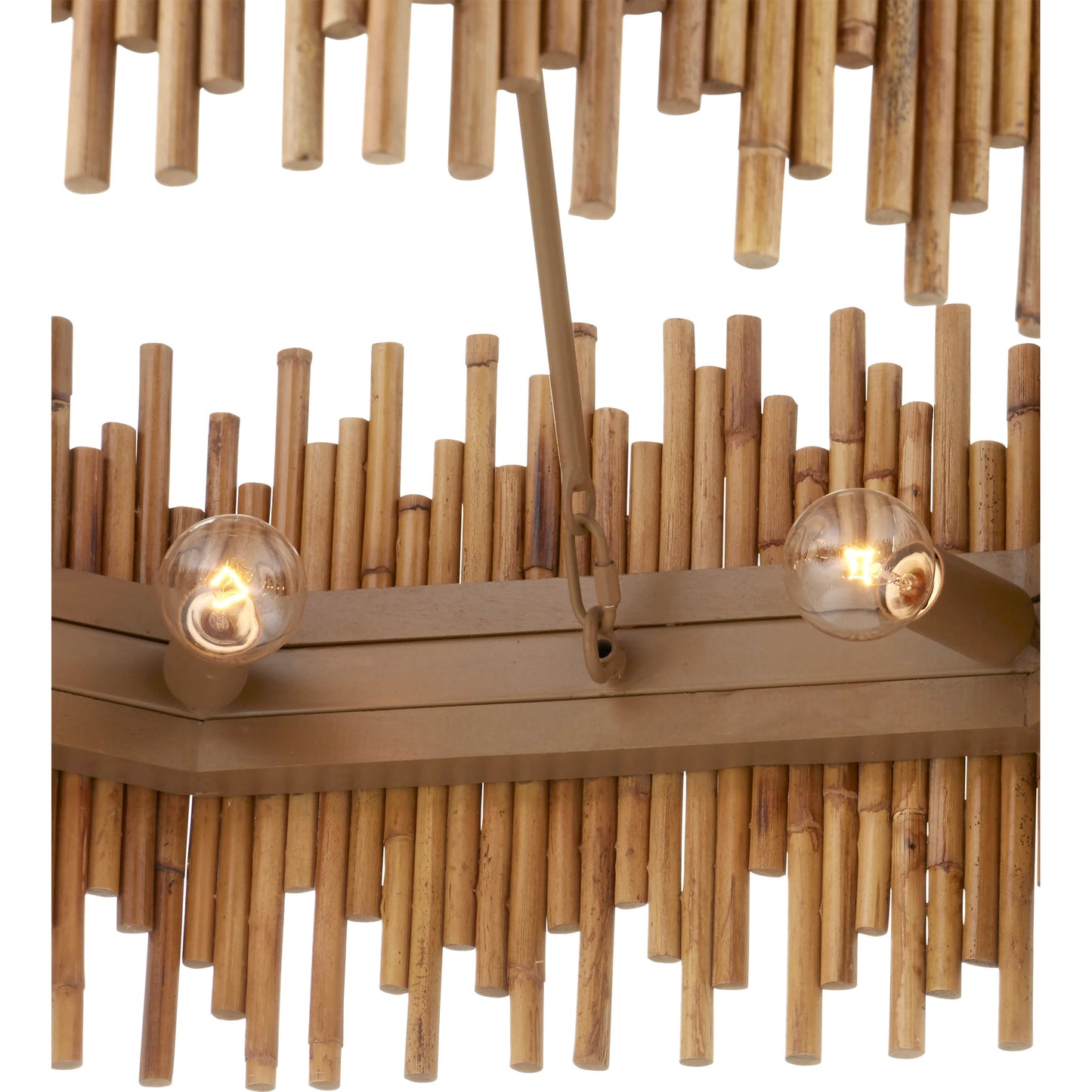 003 SI-2191856 | Additional Silo | Teahouse Chandelier by Currey and Company in natural, khaki. Made from rattan, wrought iron in a modern style.