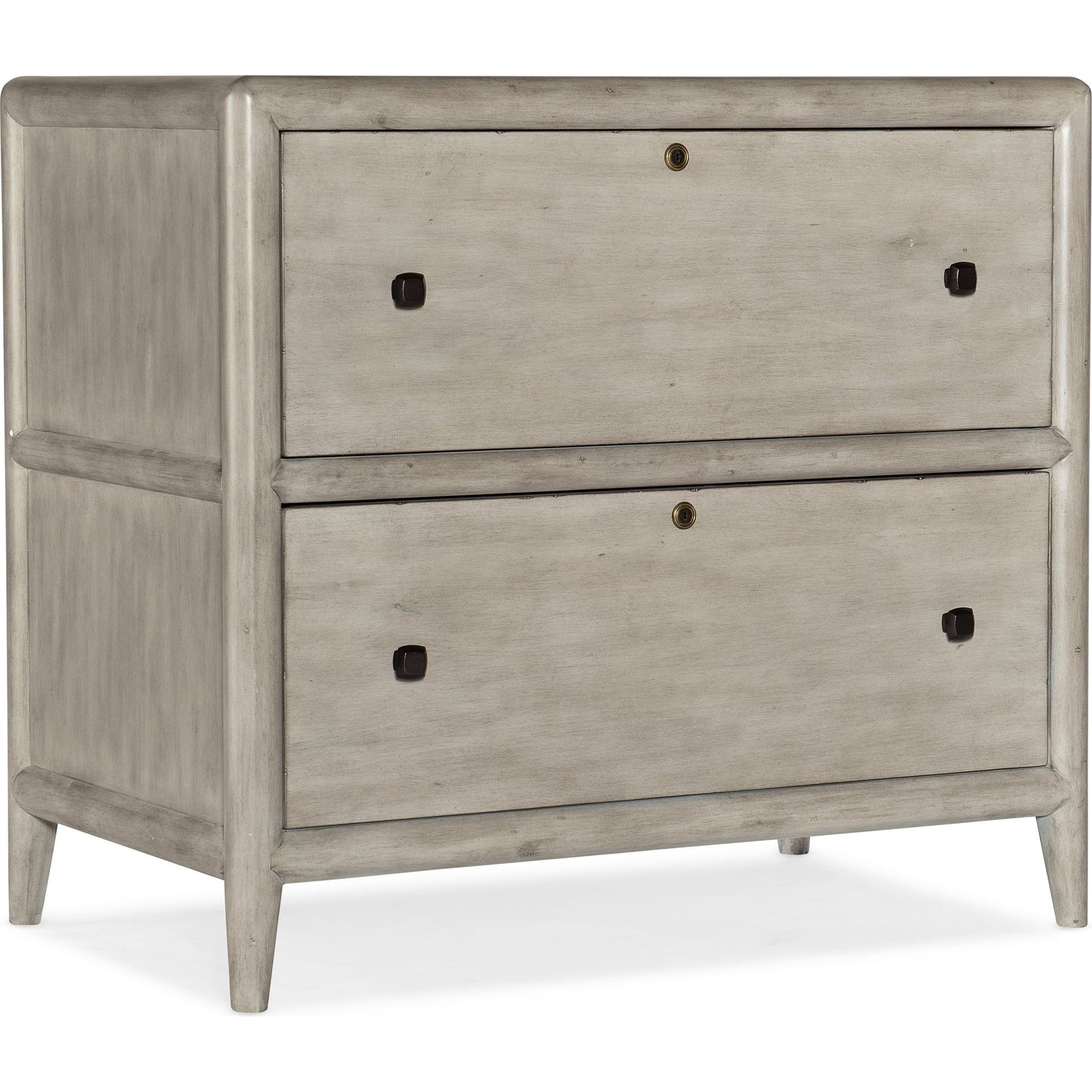 001 SI-1748502 | Additional Silo | Burnham Lateral File Cabinet by Hooker Furniture in grey mink. Made from alder veneers with knots in a modern style.
