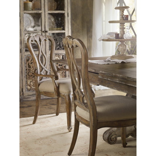 Chatelet Splatback Arm Chair (Set of 2) by Hooker Furniture in beige. Made from fabric in a traditional style.