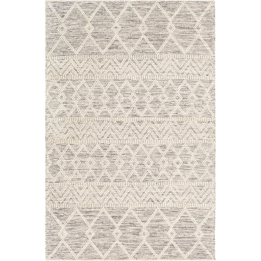 001 SI-1851925,SI-1851926,SR-754873,SR-754874,SR-754875,SR-754876,SR-754878 | Primary Silo | Hygge Rug - 23579 by Livabliss in charcoal, white. Made from 100% wool in a unique style.