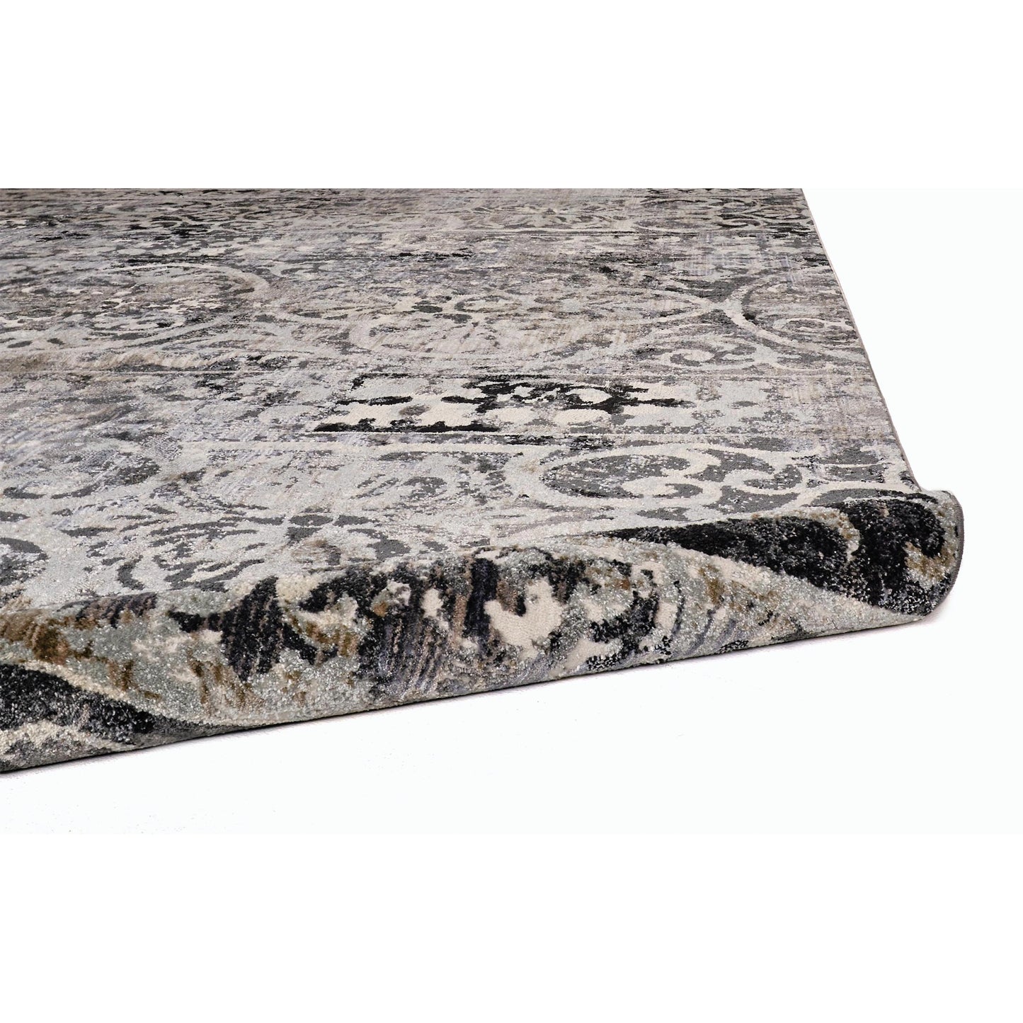005 SI-2158680 | Closeup | Kano Transitional Rug - 8643871F by Feizy in gray, ivory, taupe. Made from polypropylene, polyester in a unique style.