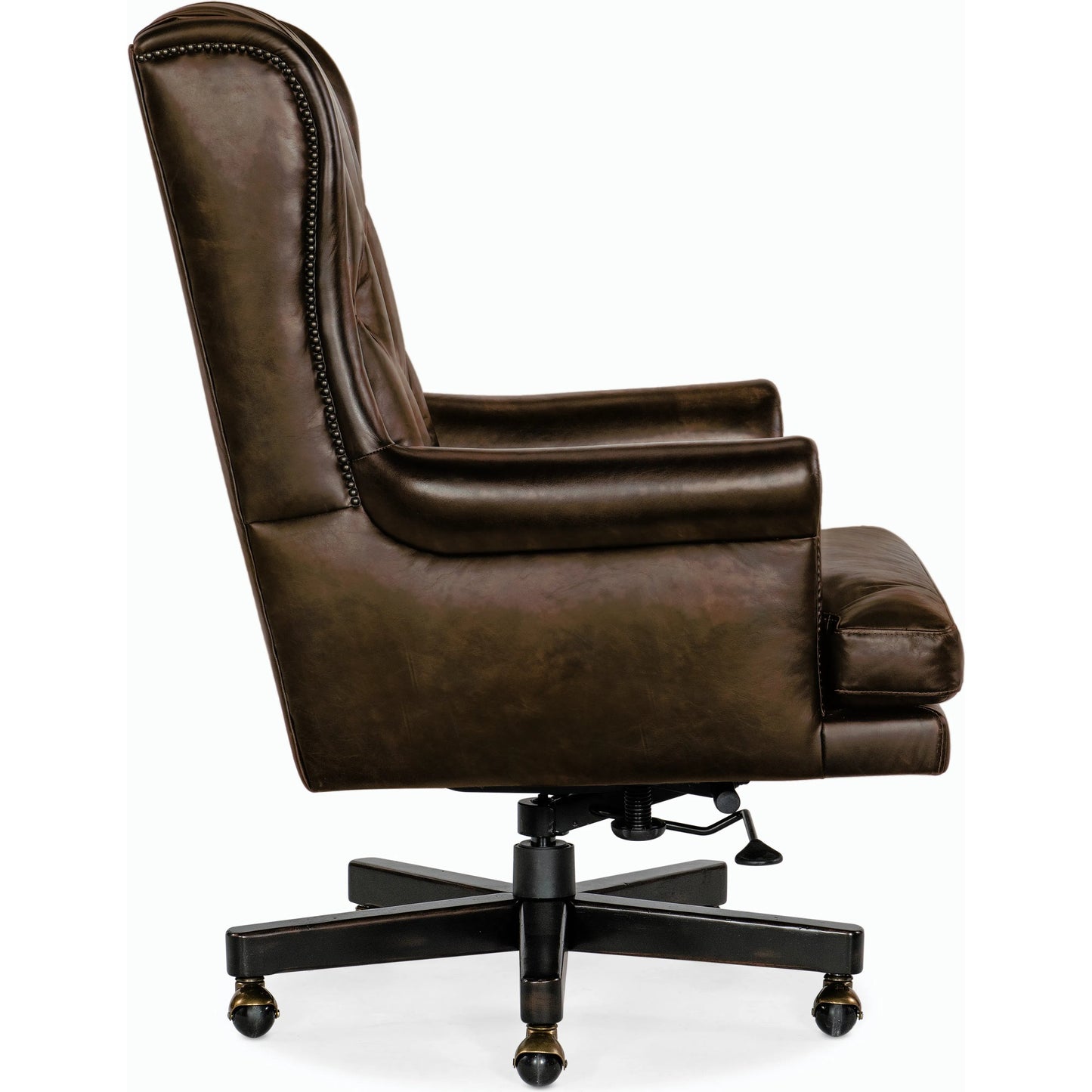 003 SI-2185861 | Additional Silo | Charleston Executive Swivel Tilt Chair by Hooker Furniture in brown. Made from leather in a traditional style.