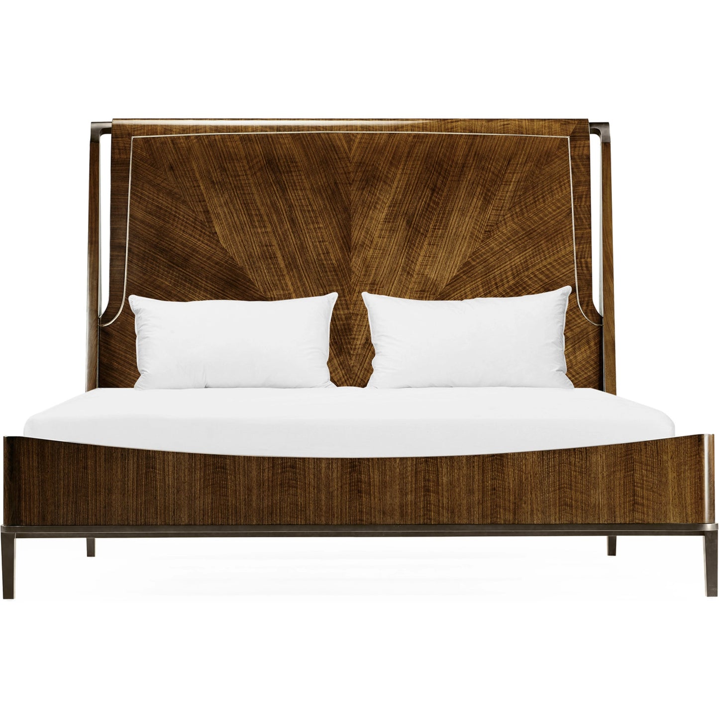 003 SI-1991095 | Additional Silo | Toulouse King Panel Bed by Jonathan Charles in walnut. Made from walnut quarter figured veneer in a modern style.