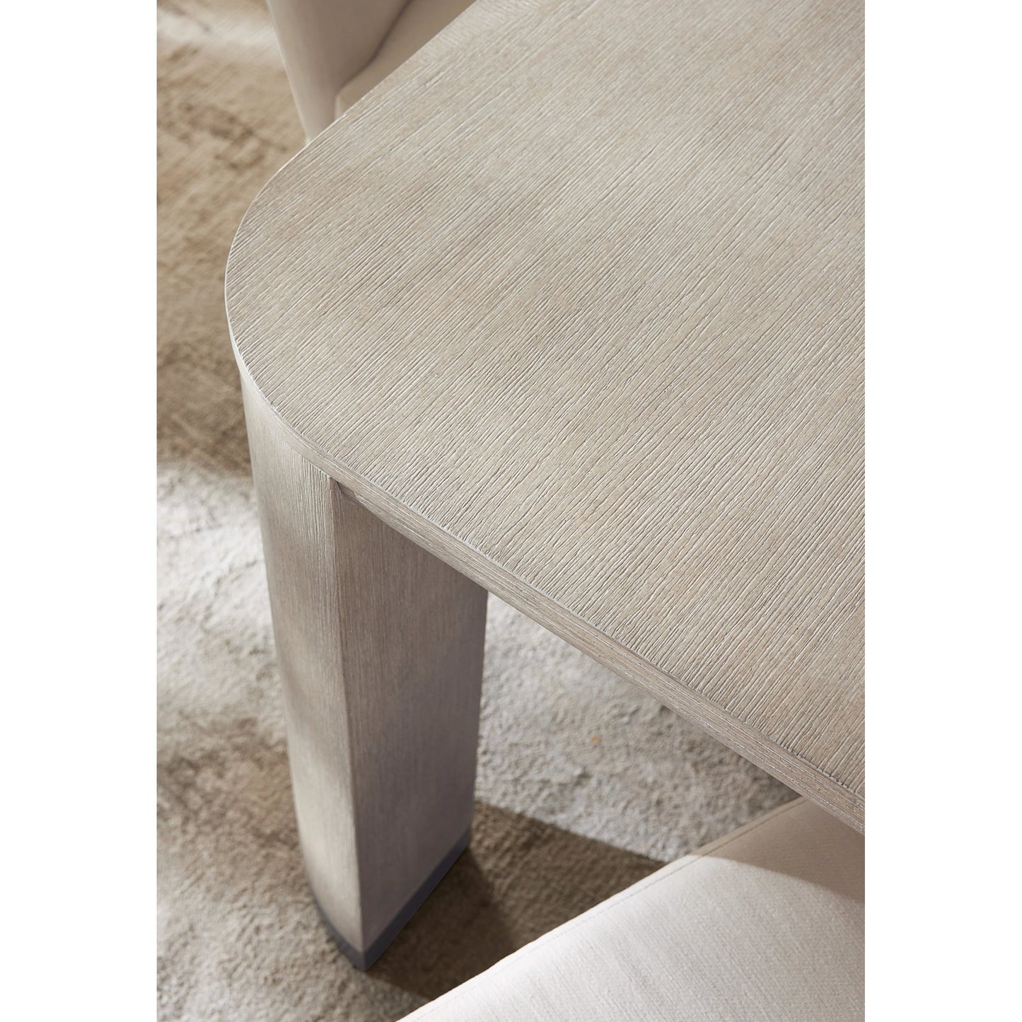010 SI-2133626 | Closeup | Modern Mood Leg Dining Table by Hooker Furniture. Made from oak veneers, metal in a modern style.