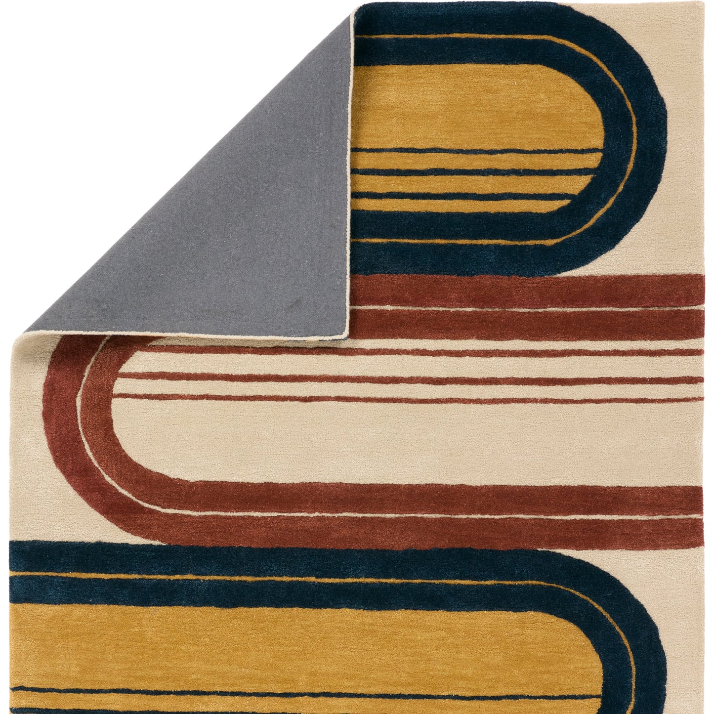003 SI-2123571,SI-2123572,SI-2123573,SI-2123574 | Closeup | Iconic ICO17 Rug by Jaipur Living in navy, red. Made from 60% wool 40% viscose in a unique style.