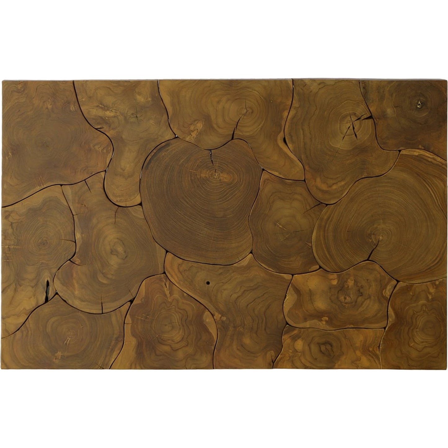 002 SI-2065484 | Additional Silo | Teak Slice Coffee Table by Phillips Collection in brown, silver. Made from teak wood, stainless steel in a modern style.