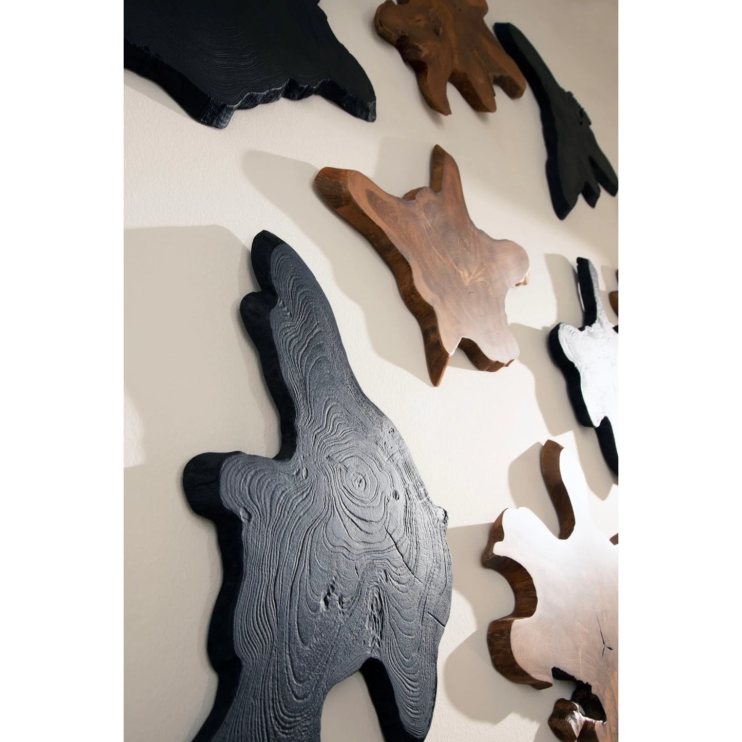 004 SI-2065447 | Lifestyle | Freeform Teak Large Wall Slice, Natural by Phillips Collection in brown. Made from wood, teak in a rustic style.