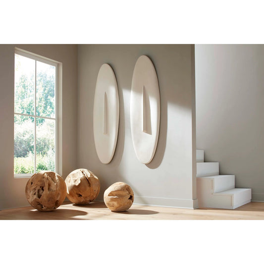 Cycladic Oval Wall Decor Resin Off by Phillips Collection in white. Made from resin in a modern style.