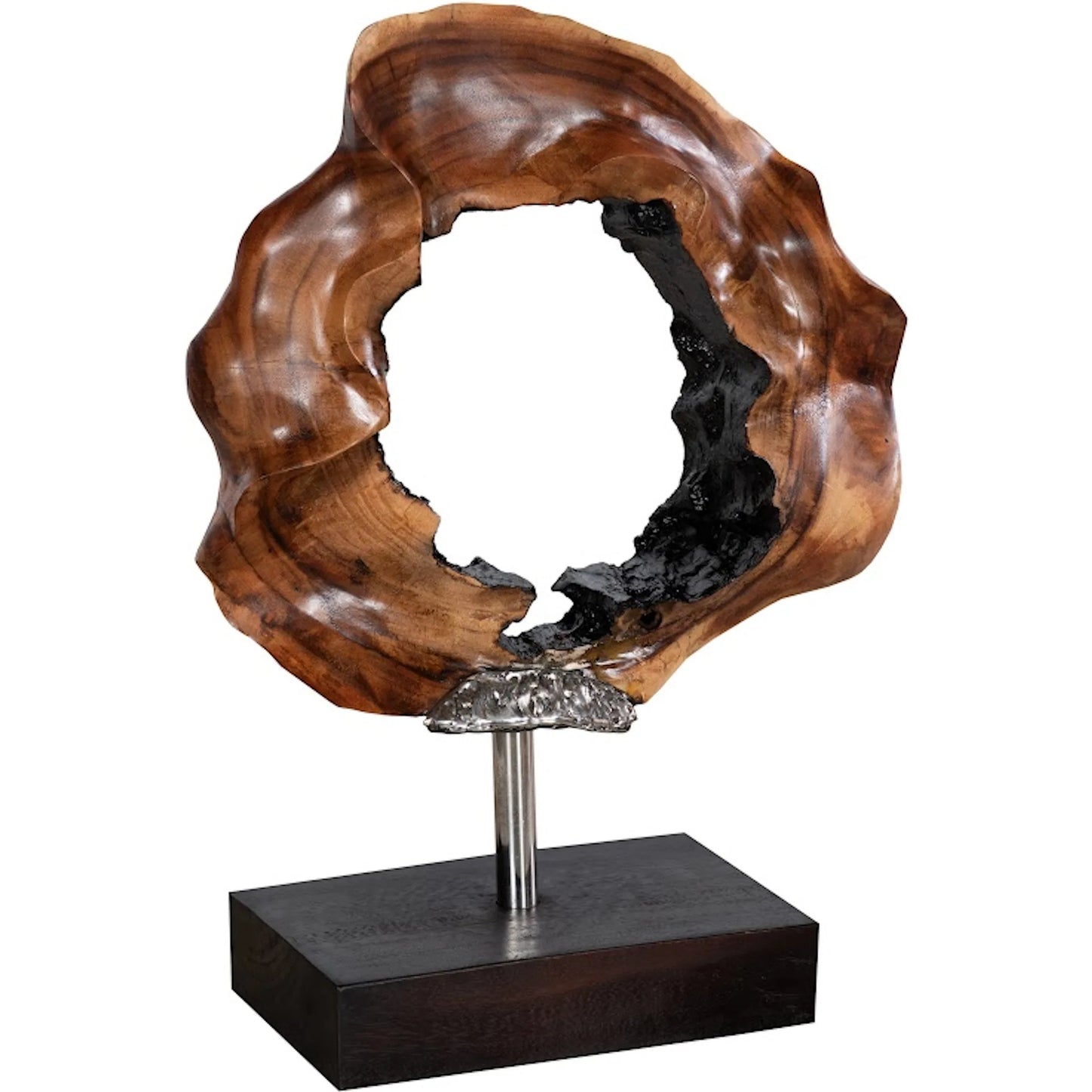 001 SI-2379565 | Primary Silo | Metallurgy Sculpture by Phillips Collection in brown, silver and natural. Made from wood, suar metal in a modern style.