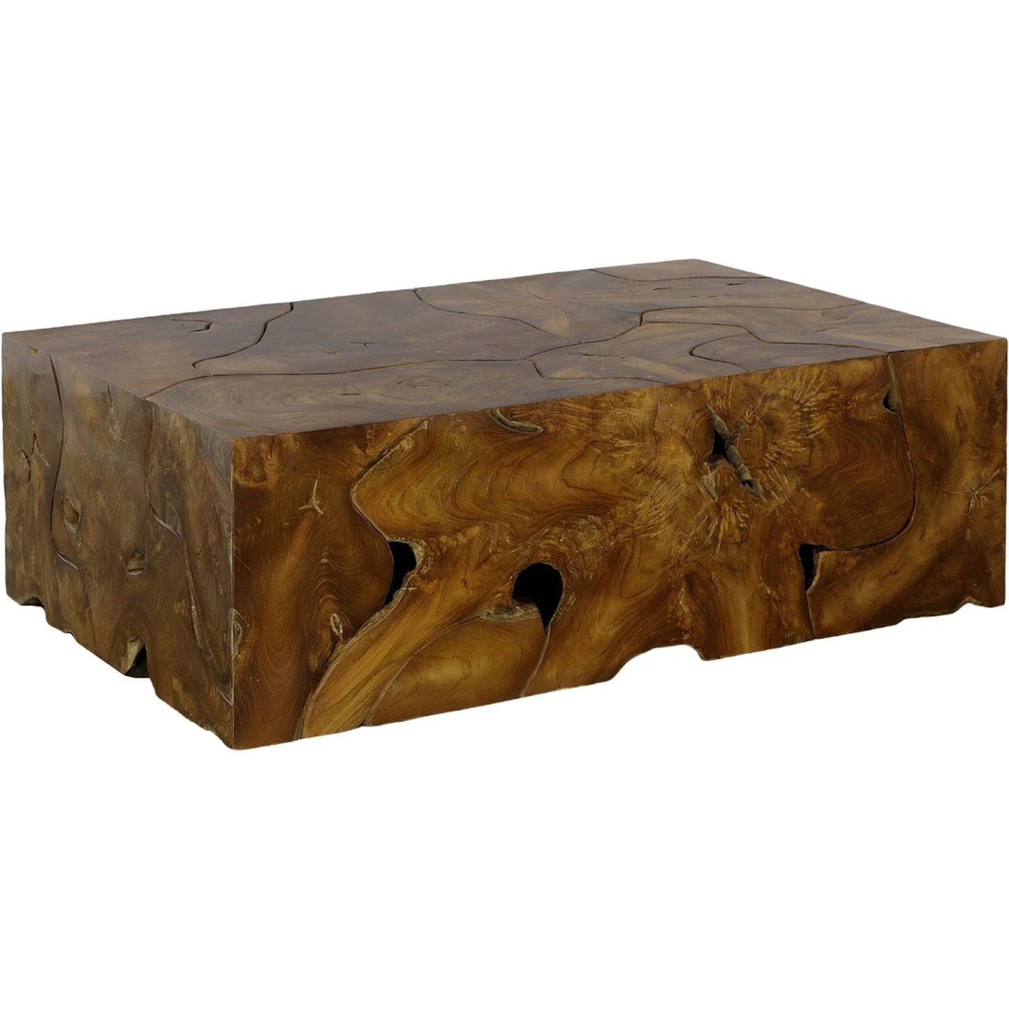 006 SR-821030 | Additional Silo | Teak Slice Rectangle Coffee Table by Phillips Collection in brown. Made from wood in a eclectic & global style.