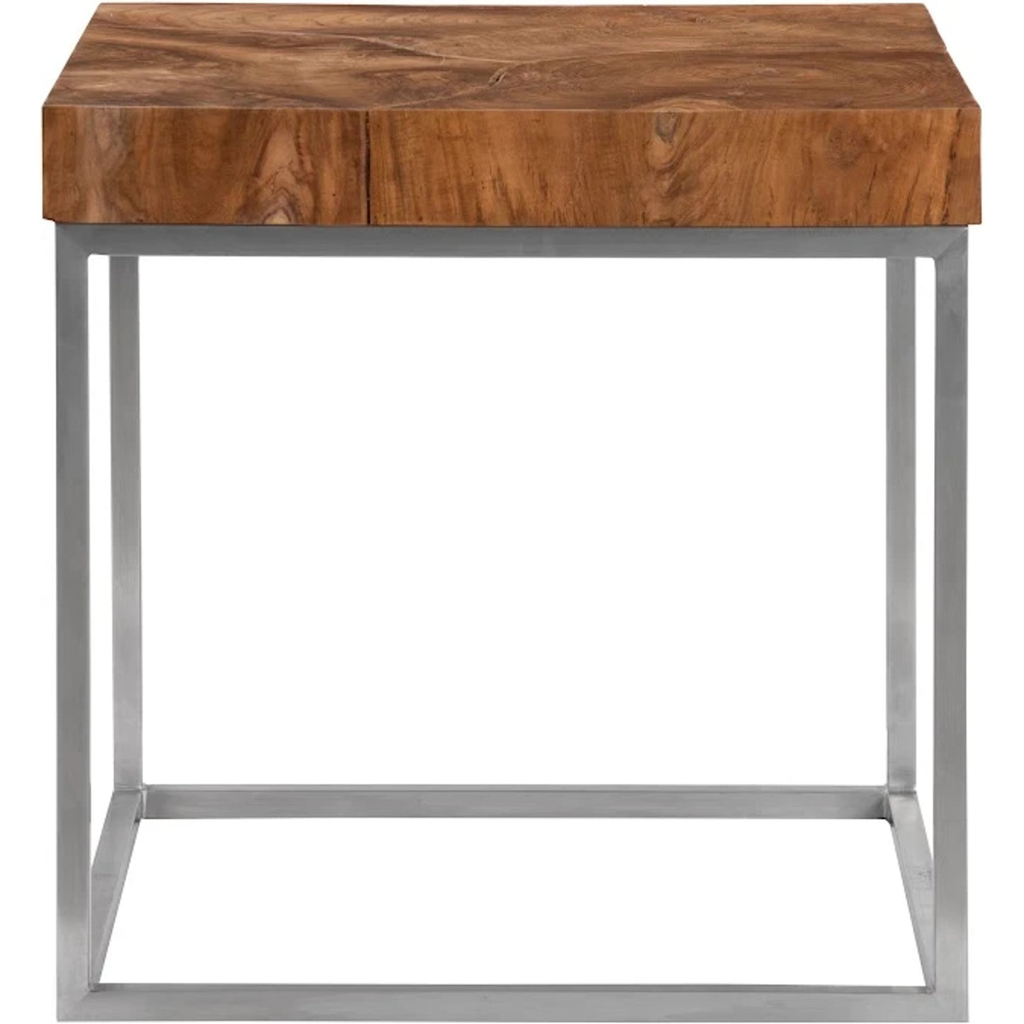 004 SR-939661 | Additional Silo | Teak Puzzle Side Table by Phillips Collection in brown, silver. Made from wood, teak metal, stainless steel in a eclectic & global style.