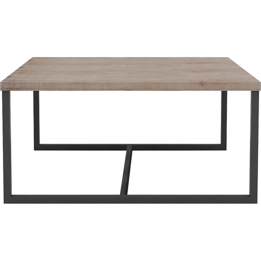 Irondale Square Coffee Table by LH Imports in light brown, grey and mocha grey, grey. Made from acacia, iron in a modern style.