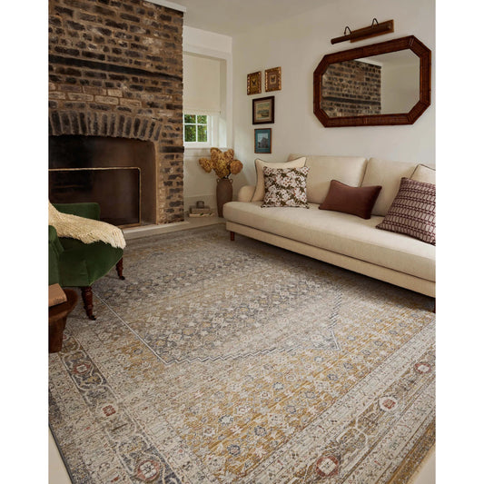 Ida IDA-02 Rug by Chris Loves Julia x Loloi in stone, gold. Made from 100% polyester in a unique style.