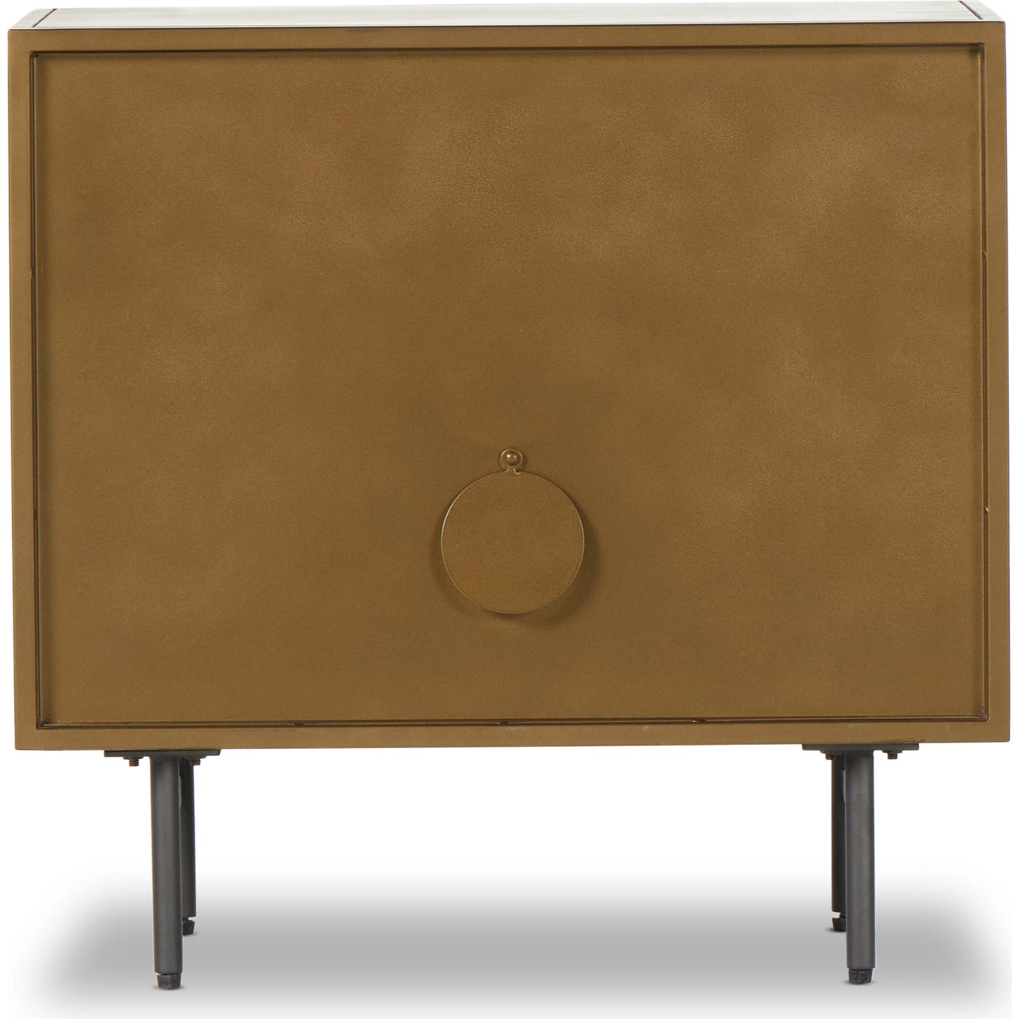 010 SR-369245 | Additional Silo | Sunburst Cabinet Nightstand by Four Hands in sunburst etched aged brass, gunmetal, aged brass and sunburst etched aged brass pc, gunmetal, aged brass pc. Made from iron in a modern style.
