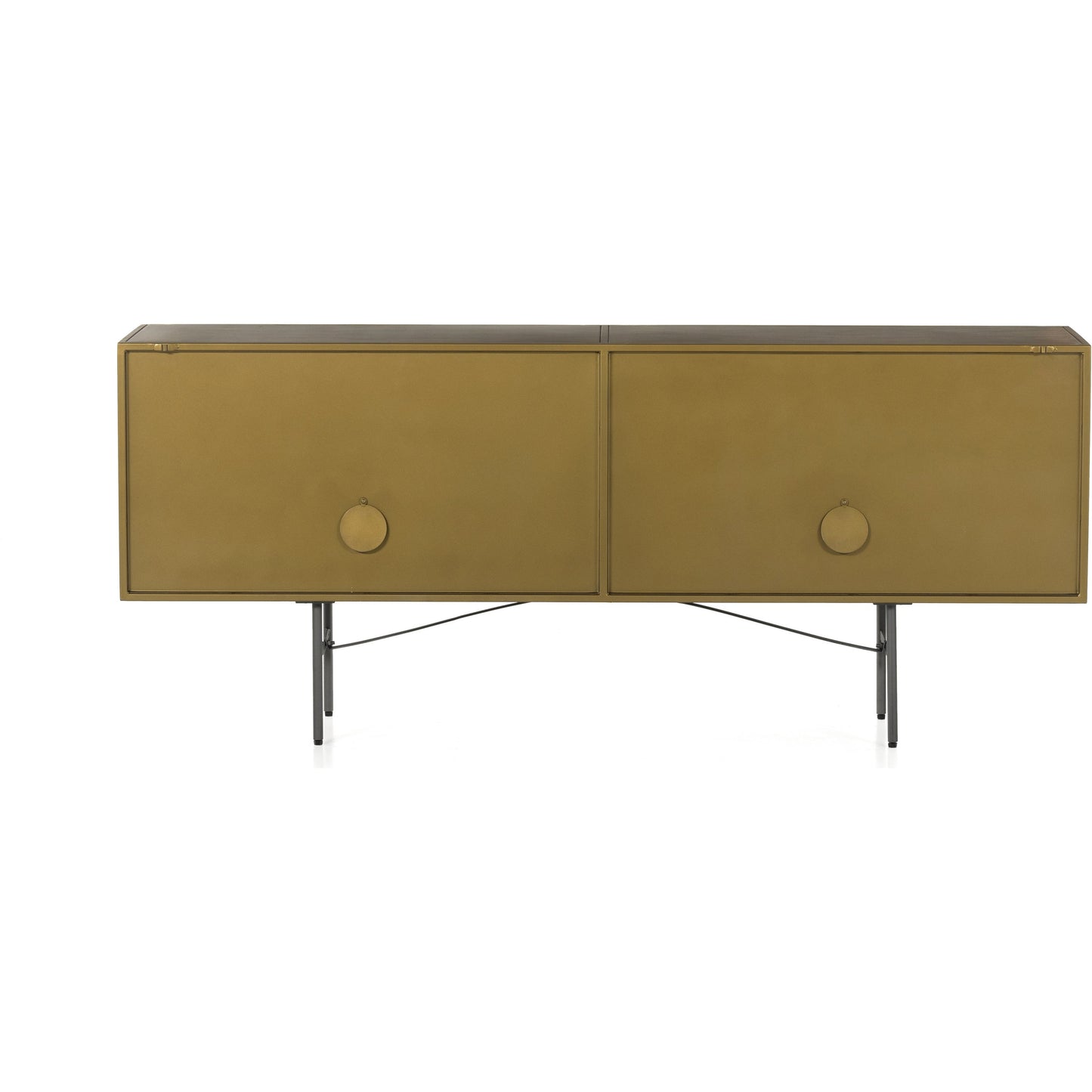 013 SR-369246 | Additional Silo | Sunburst Sideboard by Four Hands in sunburst etched aged brass, gunmetal, aged brass and sunburst etched aged brass pc, gunmetal, aged brass pc. Made from iron in a modern style.