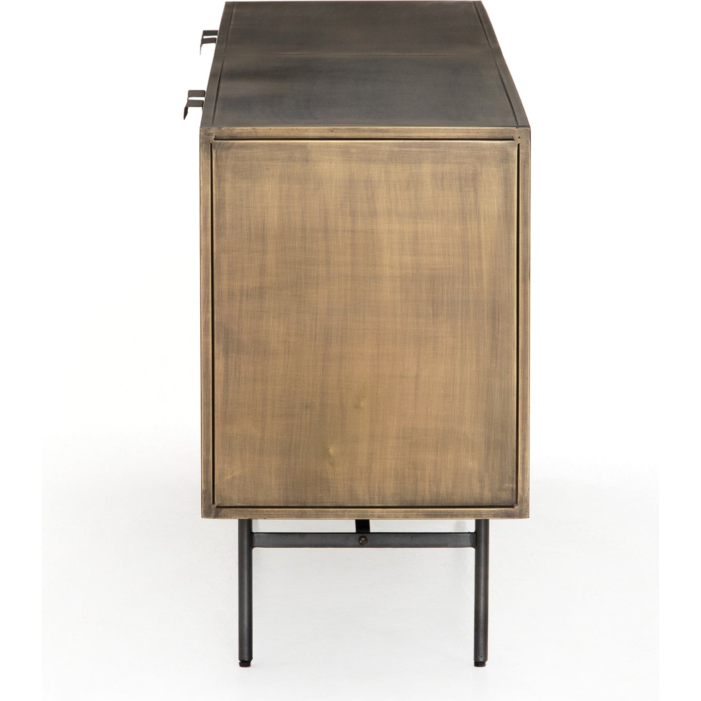 005 SR-369246 | Additional Silo | Sunburst Sideboard by Four Hands in sunburst etched aged brass, gunmetal, aged brass and sunburst etched aged brass pc, gunmetal, aged brass pc. Made from iron in a modern style.