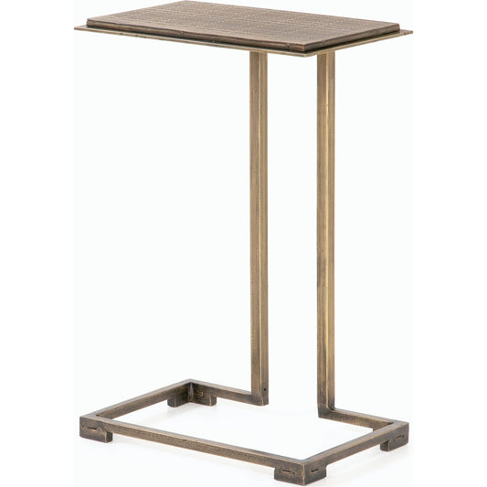 Acid Etch Table by Four Hands in antique brass. Made from iron in a modern style.