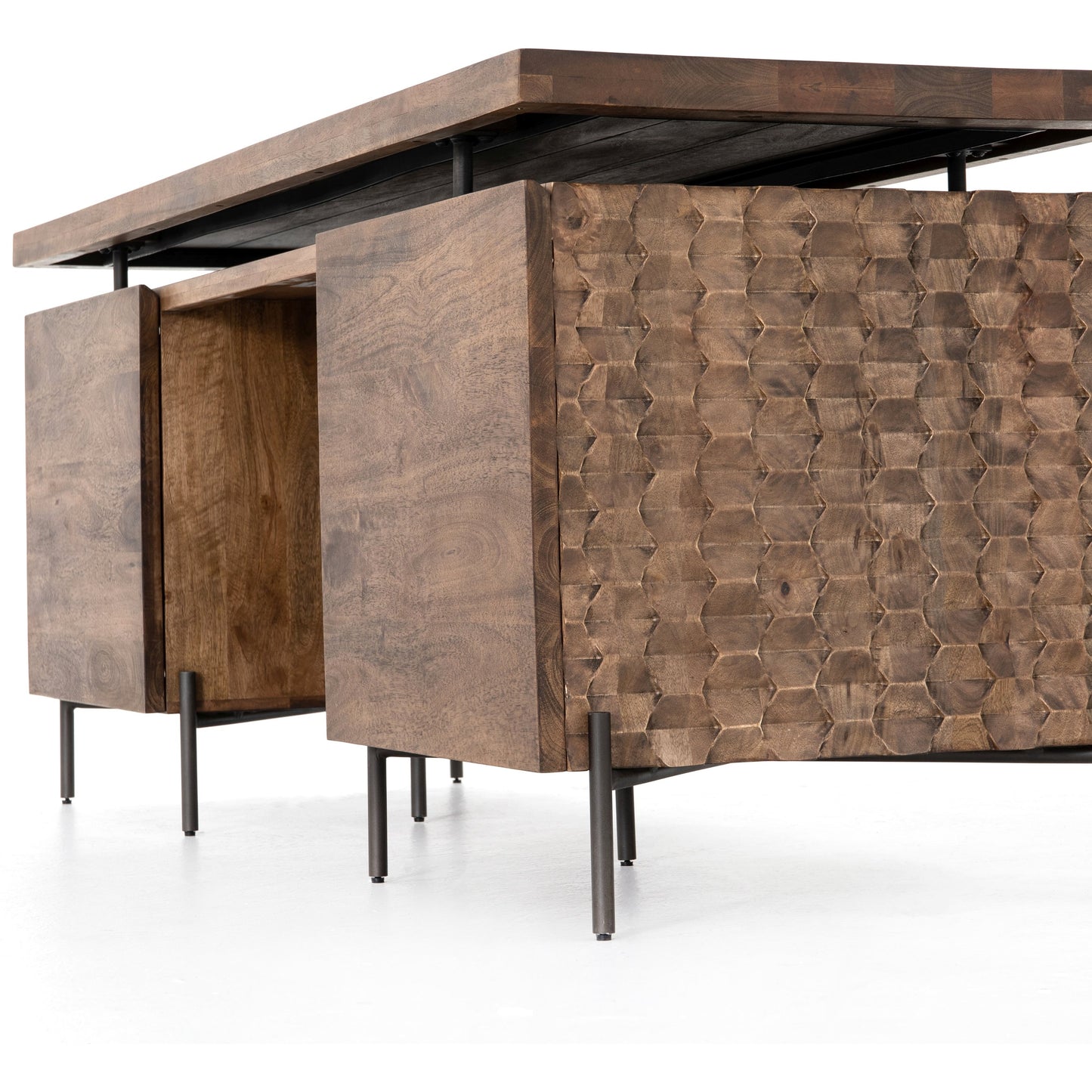 002 SI-1716450 | Additional Silo | Raffael Desk by Four Hands. Made from solid mango, iron in a eclectic & global style.