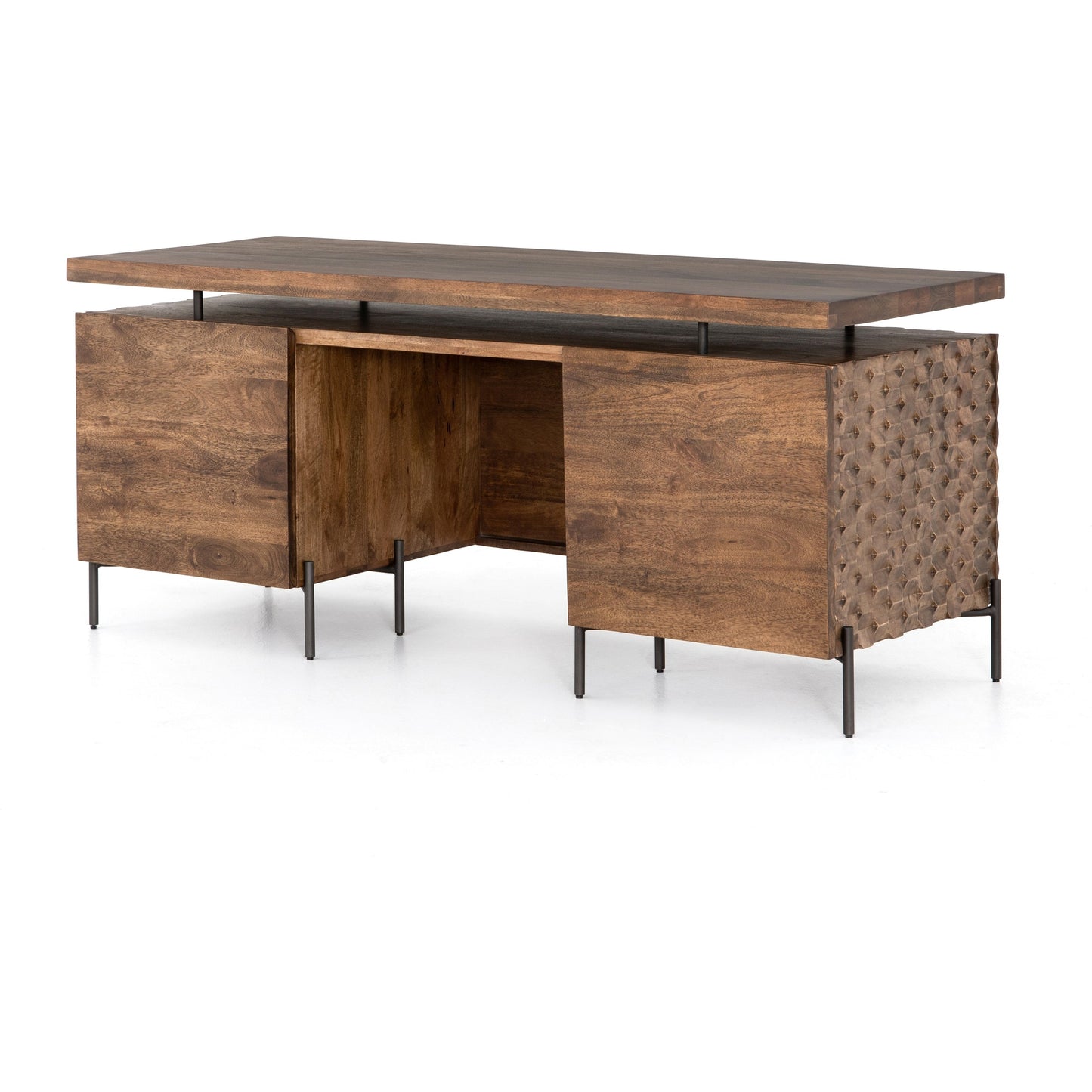 001 SI-1716450 | Additional Silo | Raffael Desk by Four Hands. Made from solid mango, iron in a eclectic & global style.
