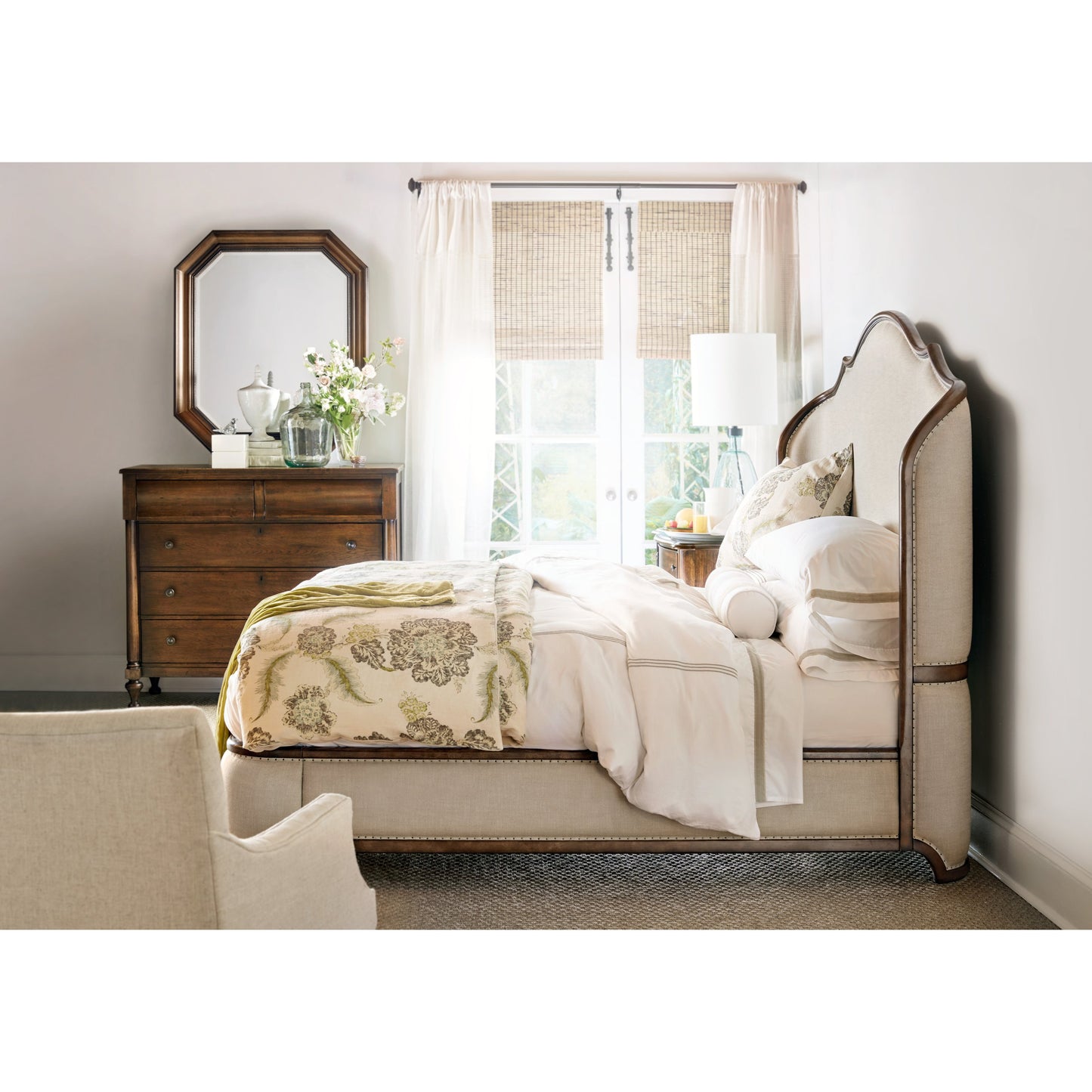 008 SI-1748322 | Lifestyle | Archivist Bureau by Hooker Furniture in pecan. Made from pecky pecan veneers, felt in a cottage & farmhouse style.