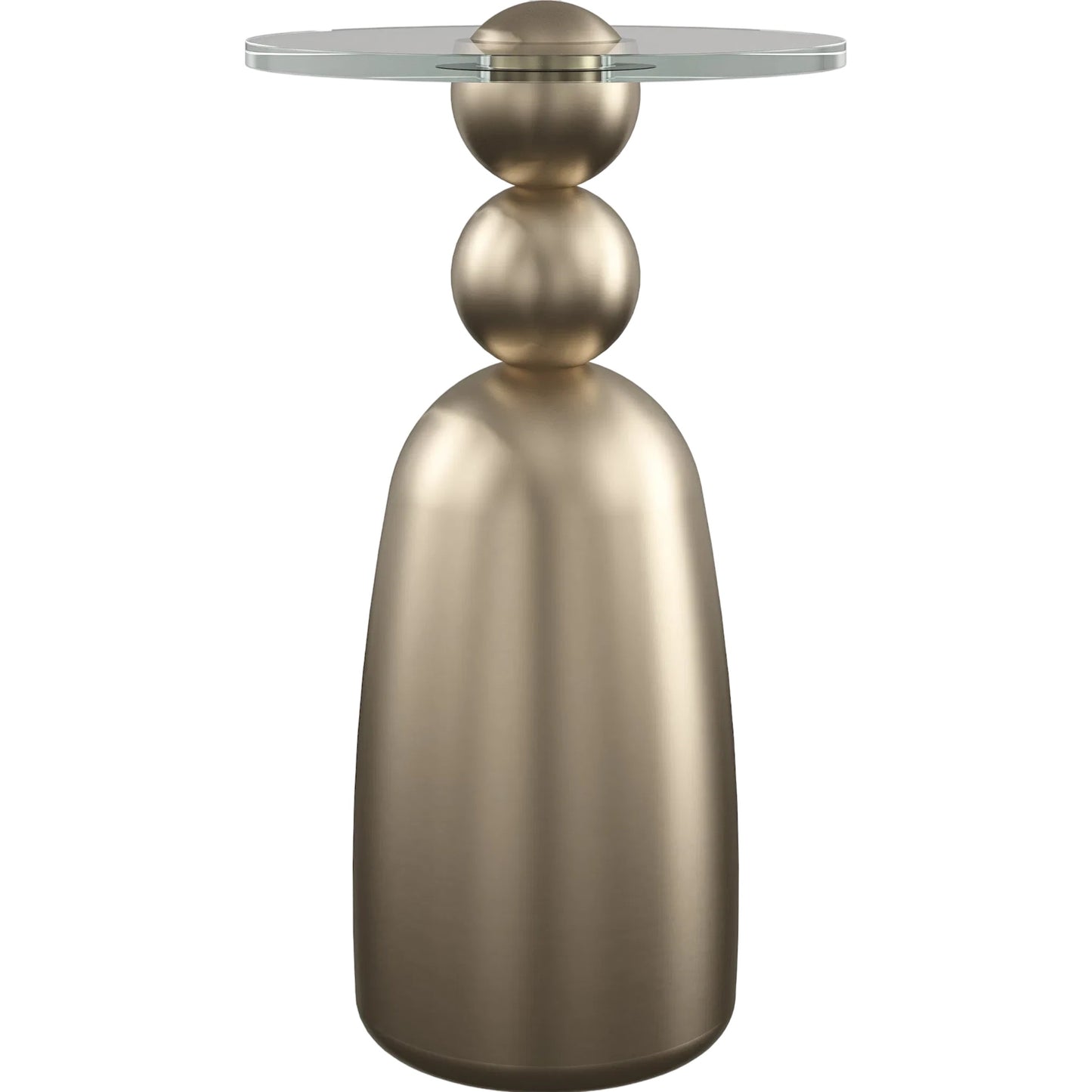 001 SI-2193847 | Primary Silo | Dissonance Drink Table by Caracole in lucent bronze metallic paint. Made from resin, glass in a modern style.