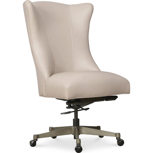 001 SI-2354035 | Primary Silo | Lynn Executive Swivel Tilt Chair by Hooker Furniture in apollo mineral. Made from leather in a traditional style.