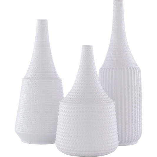 Ikon - 24676 (Set of 3) by Surya in white and glazed. Made from ceramic in a unique style.