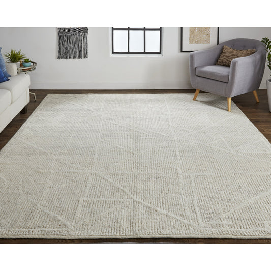 Alford Solid Rug - 6921F by Feizy in ivory, tan. Made from wool in a unique style.