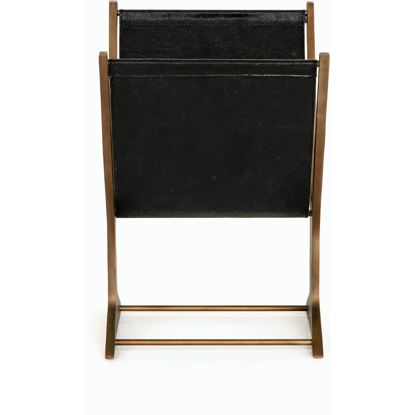 010 SI-1715255 | Additional Silo | Feldman Magazine Rack by Four Hands in rustic brass, perforated black. Made from aluminum, faux leather in a cottage & farmhouse style.