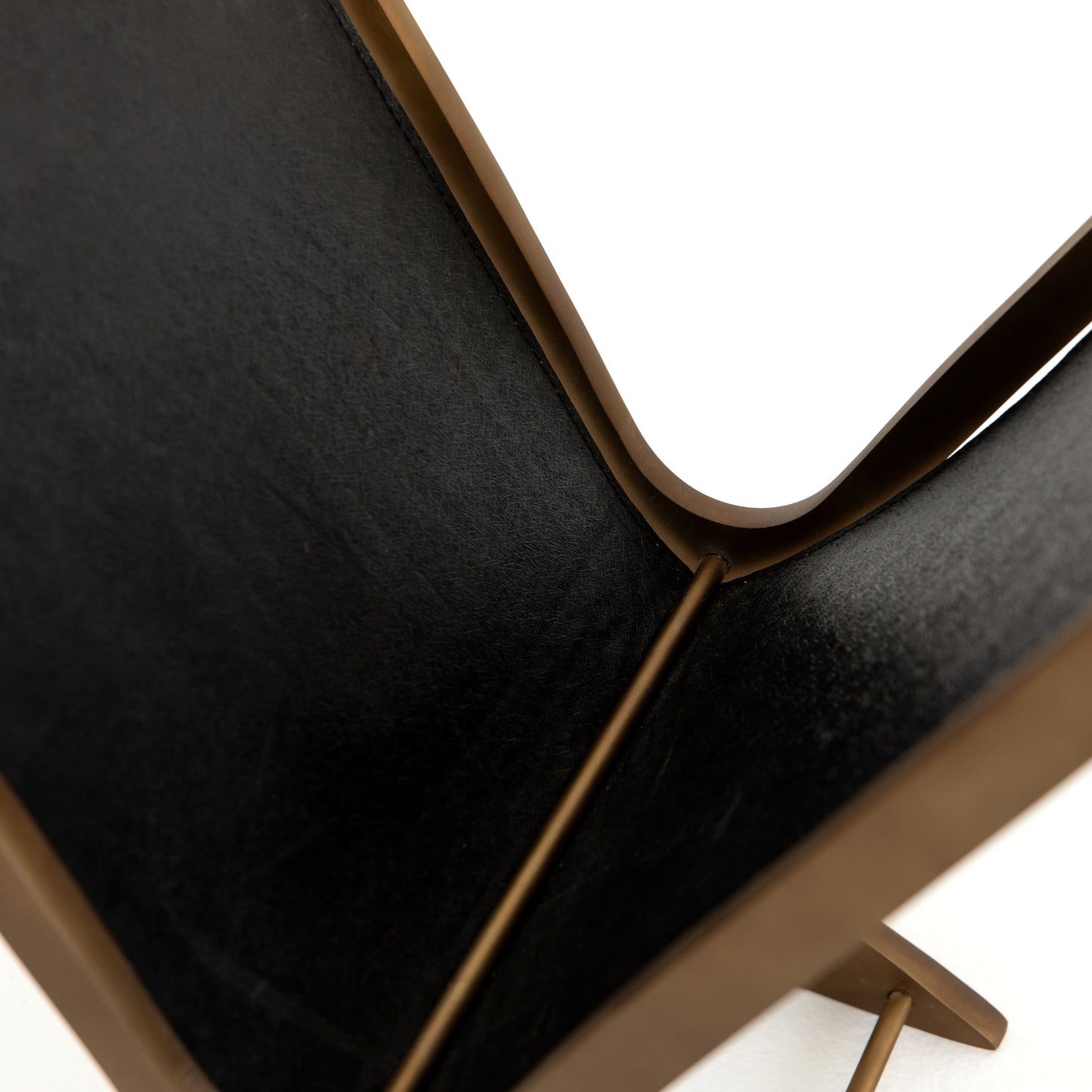009 SI-1715255 | Additional Silo | Feldman Magazine Rack by Four Hands in rustic brass, perforated black. Made from aluminum, faux leather in a cottage & farmhouse style.