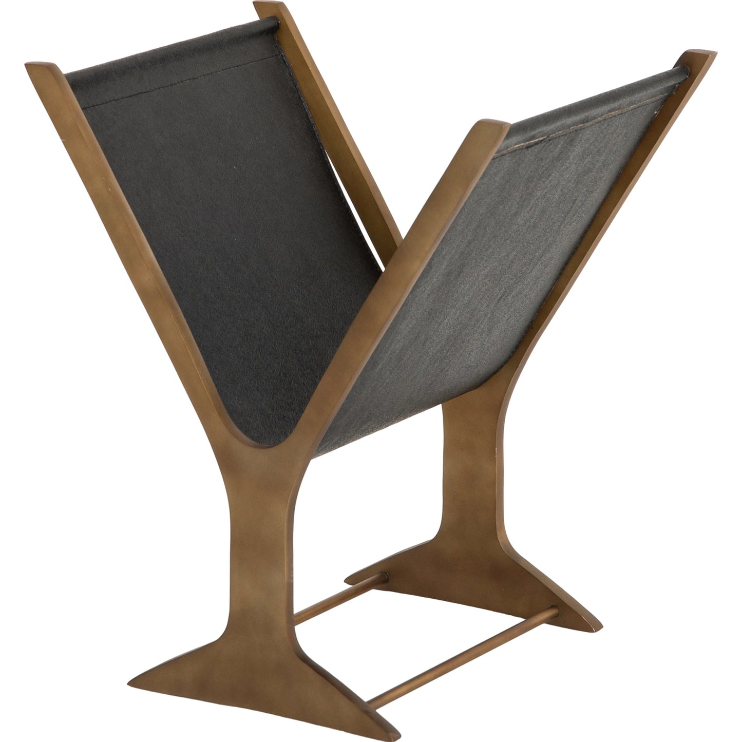 001 SI-1715255 | Primary Silo | Feldman Magazine Rack by Four Hands in rustic brass, perforated black. Made from aluminum, faux leather in a cottage & farmhouse style.