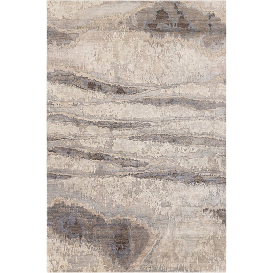 001 SI-1882766,SI-1882767,SI-1882769 | Primary Silo | Imola IML-1002 Rug by Surya in denim, charcoal, dark brown, medium gray, light gray. Made from 100% viscose in a unique style.