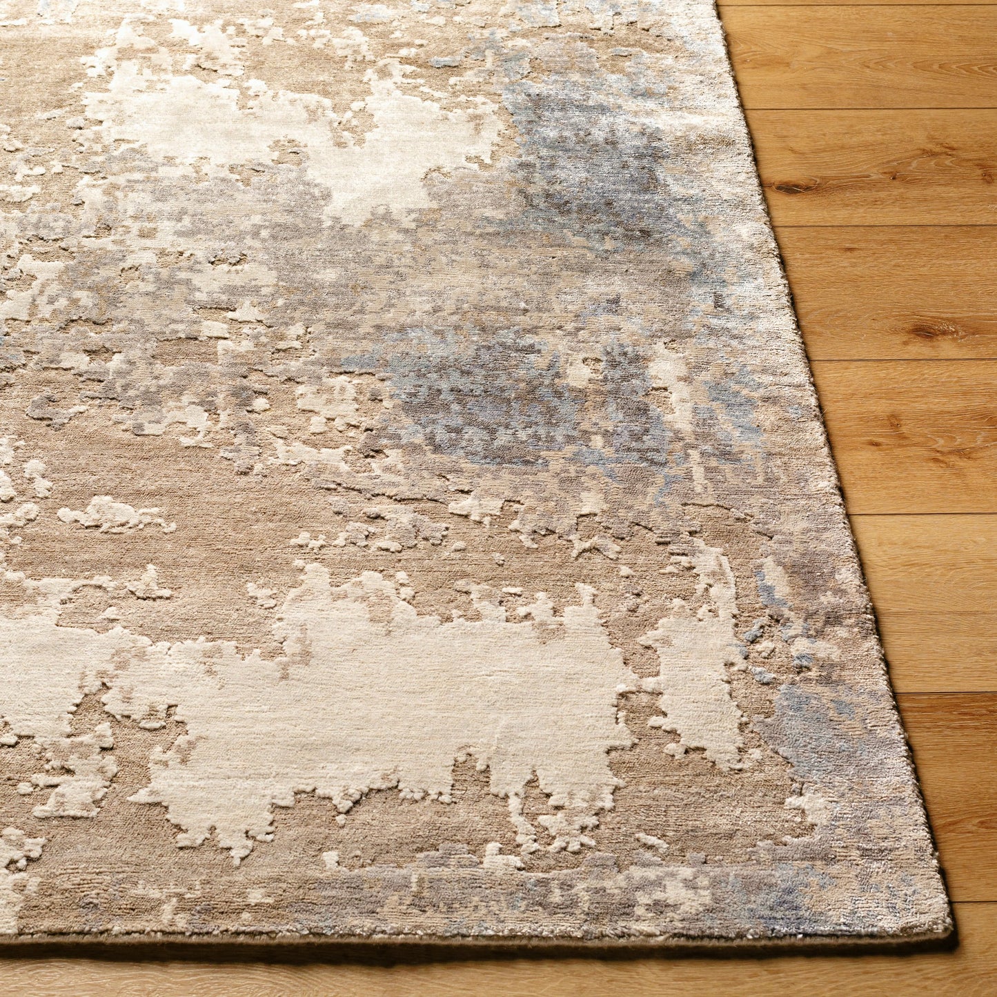 002 SI-2163486,SI-2163487,SI-2163488,SI-2163489 | Closeup | Imola Rug - 488397 by Surya in ash, metallic - silver, light silver, khaki, sage. Made from viscose in a unique style.