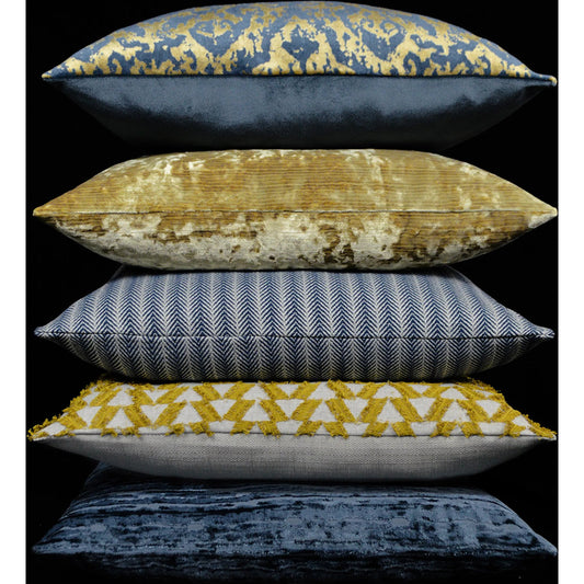 Pantheon Pillow by DV Kap Home in midnight. Made from 60% polyester, 40% viscose in a traditional style.