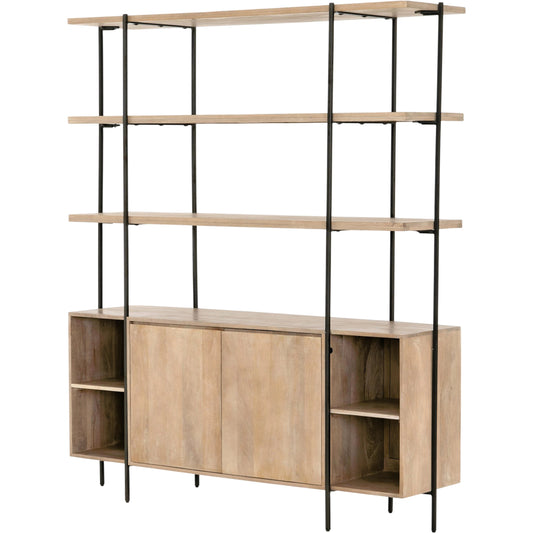 014 SI-1715138 | Primary Silo | Elena Sideboard and Hutch by Four Hands in natural mango, satin black. Made from iron, solid mango in a modern style.