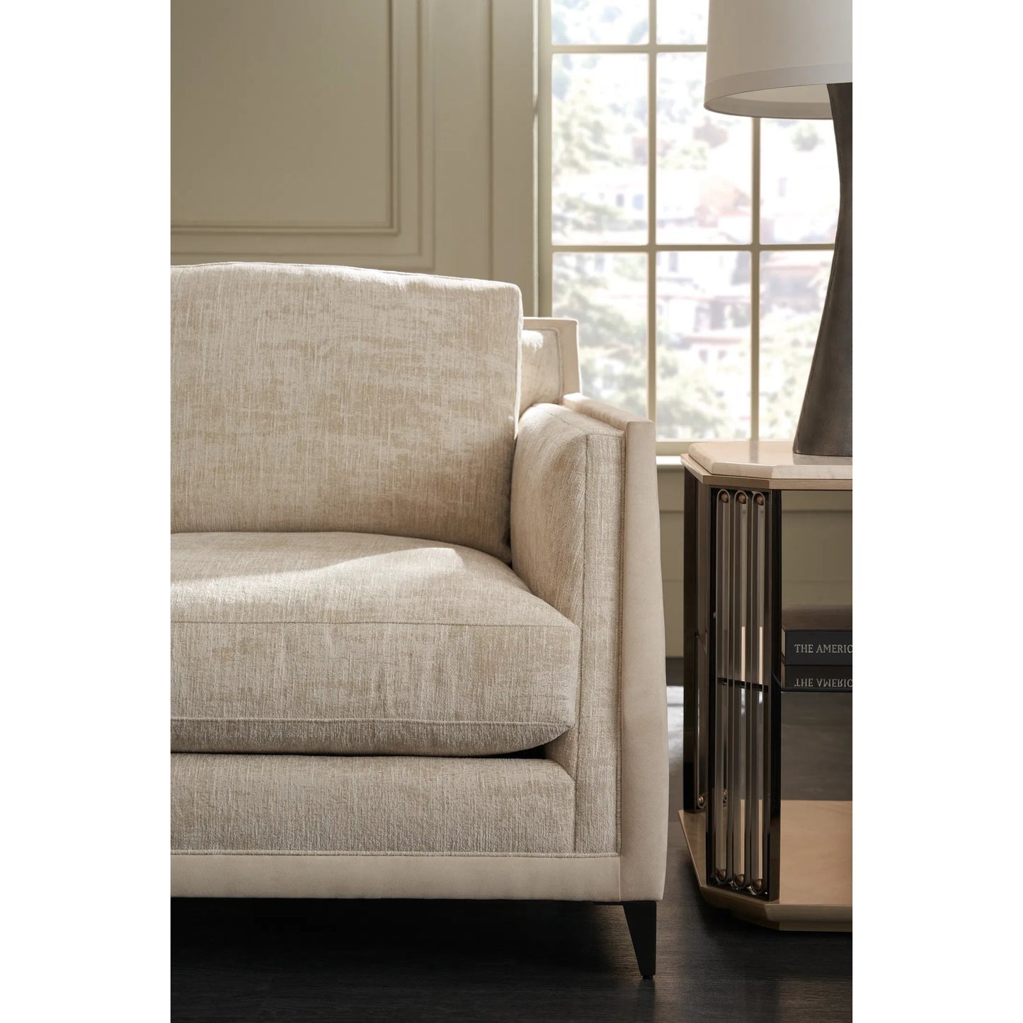 006 SI-2162967 | Lifestyle | Limitless Sofa by Caracole in bronze and brushed deep bronze. Made from metal in a transitional style.