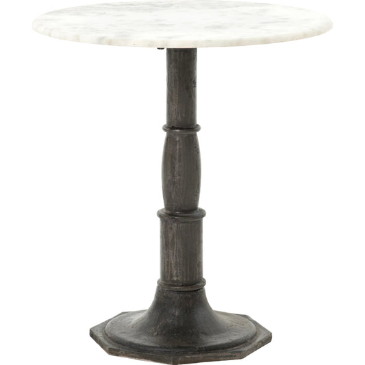 000 SI-1716011 | Primary Silo | Lucy Side Table by Four Hands in carbon wash, white marble. Made from solid marble, iron, engineered hardwood in a modern style.