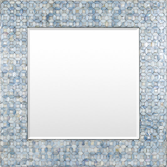 002 SI-1920736 | Primary Silo | Iridescent - 32276 by Surya in frame: blue and inlaid. Made from frame: shell, frame (substrate): manufactured wood in a modern style.