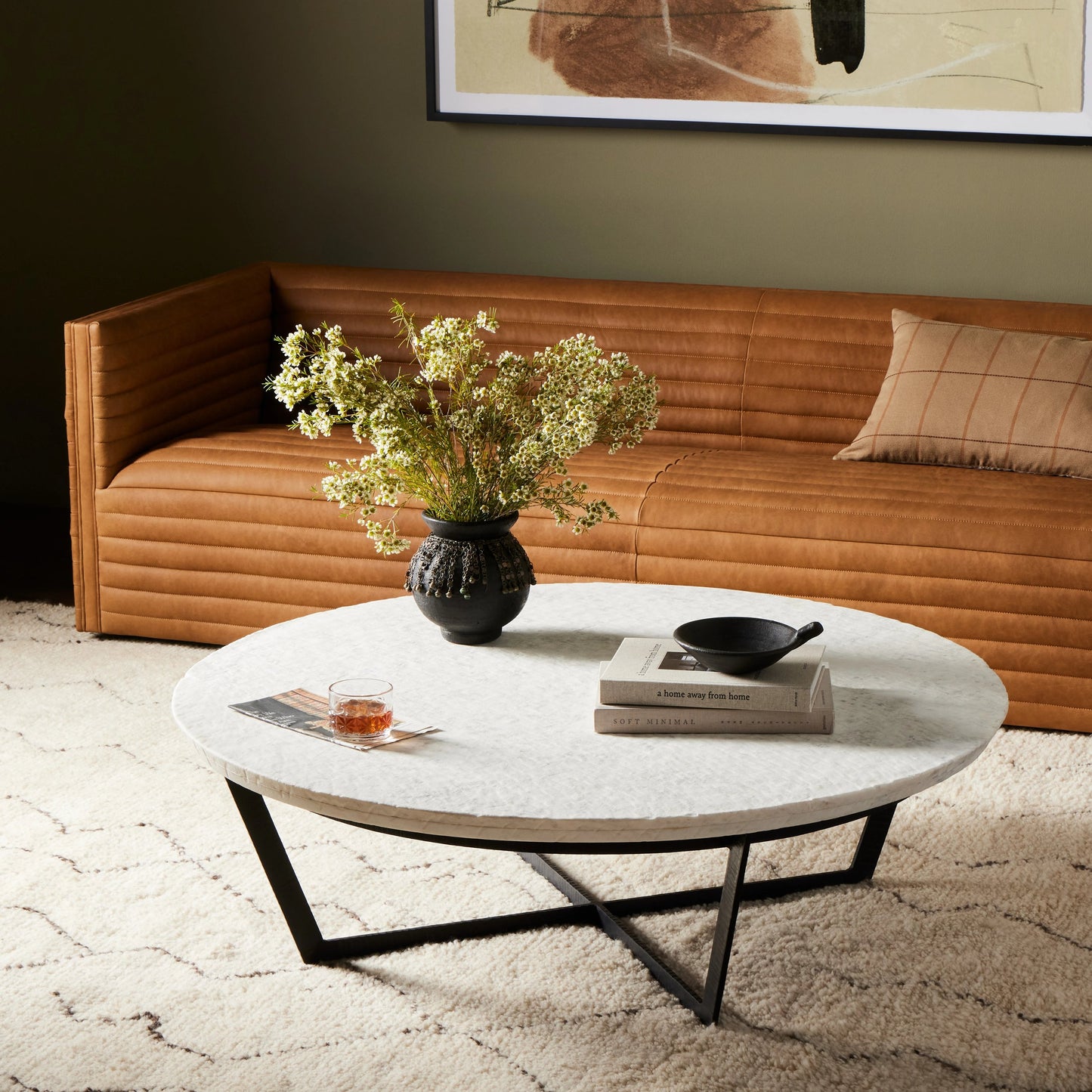 023 S-279309 | Lifestyle | Felix Round Coffee Table by Four Hands. Made from unique in a modern style.