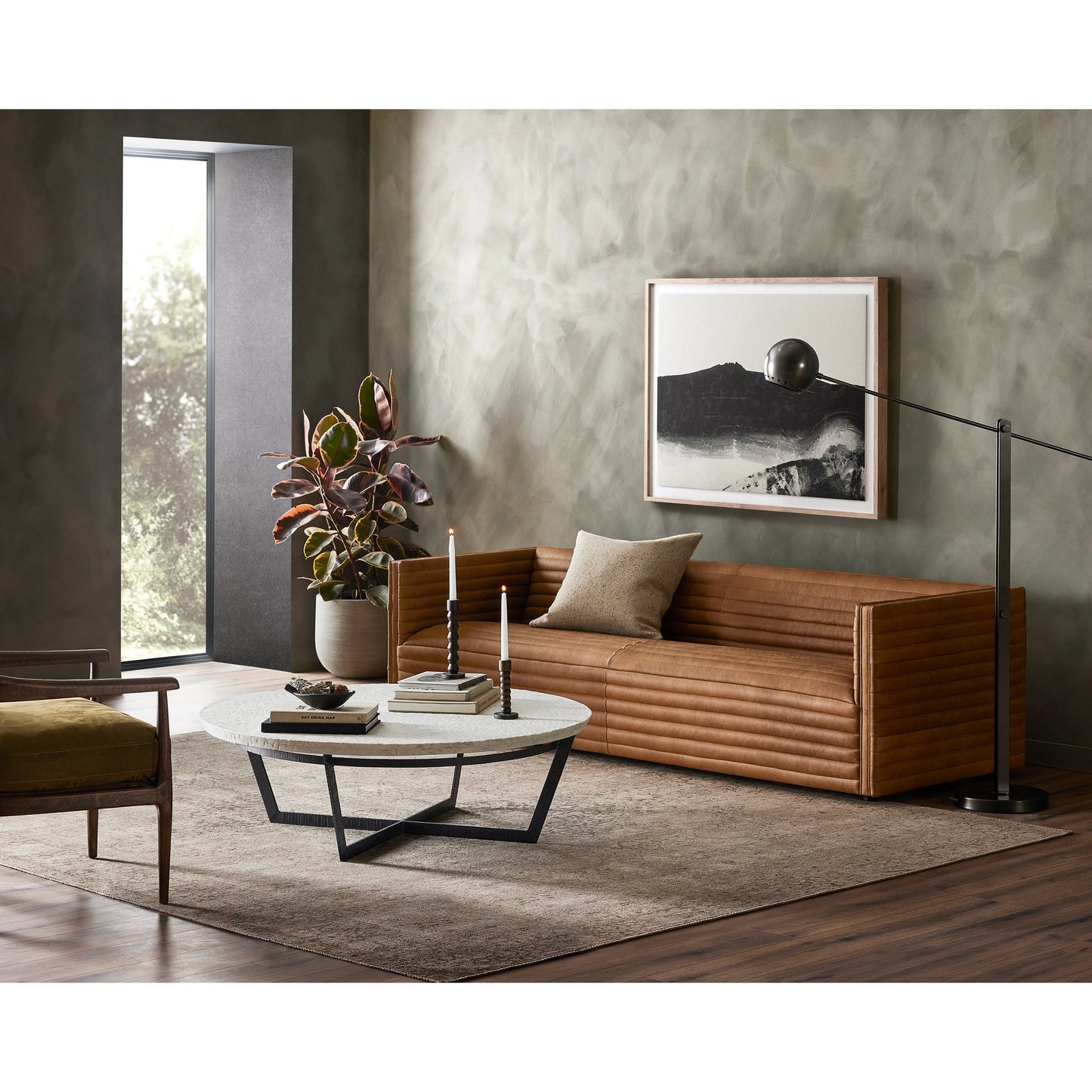 024 S-279309 | Lifestyle | Felix Round Coffee Table by Four Hands. Made from unique in a modern style.