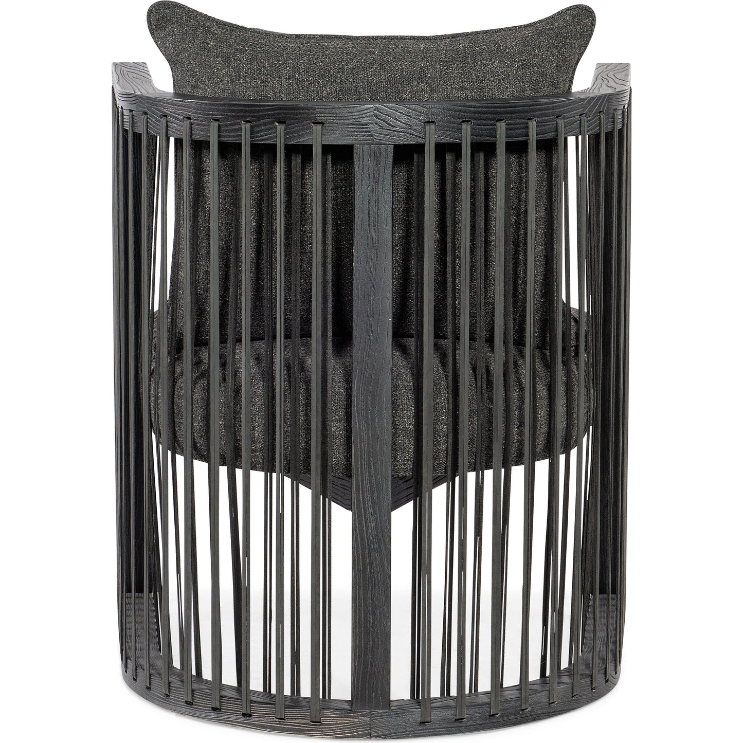 002 SI-1959630 | Additional Silo | Wilde Club Chair by Hooker Furniture in lovegood kohl and charred black. Made from fabric, leather strapping in a modern style.
