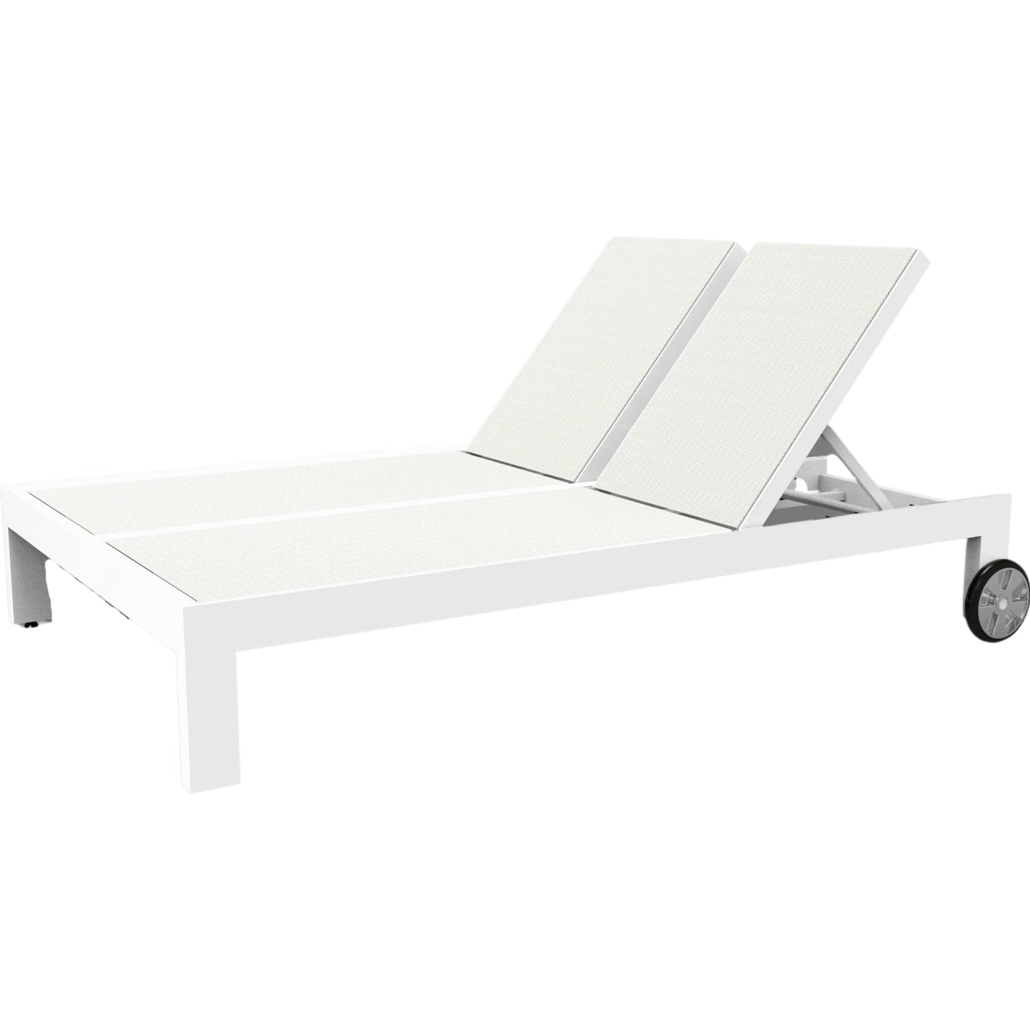 001 SI-2167141 | Primary Silo | Newport Outdoor Adjustable Double Sling Chaise by Sunset West in frost. Made from aluminum in a modern style.