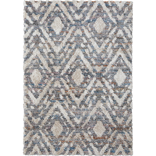 Mynka Transitional Diamond Rug - 39IAF by Feizy in ivory, gray, taupe. Made from polyester in a unique style.