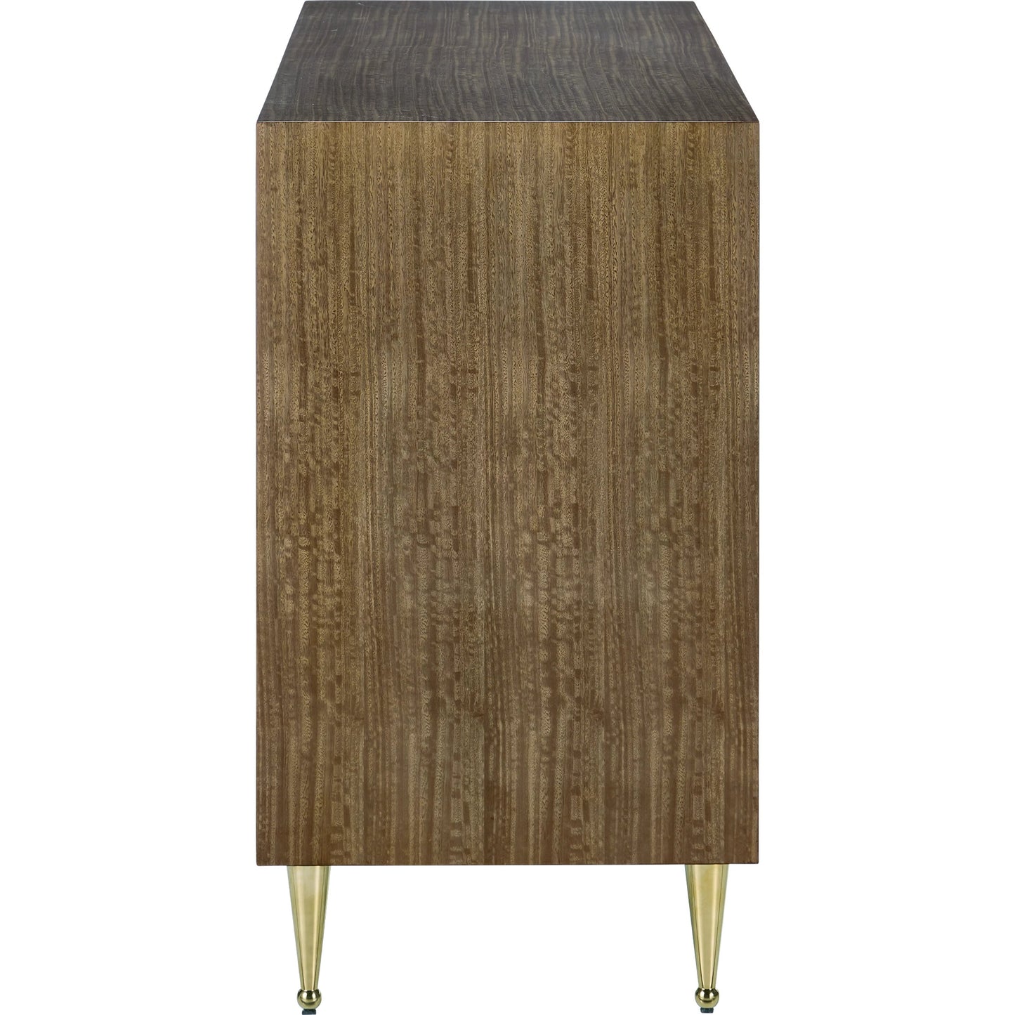 004 SI-2191691 | Additional Silo | Colette Cabinet by Currey and Company in tawny brown, polished brass, mirror. Made from figured eucalyptus, stainless steel, glass in a modern style.