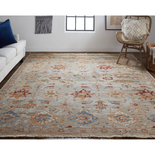 Leylan Transitional & Botanical Rug - 0583F by Feizy in brown, tan, gray. Made from unique in a unique style.